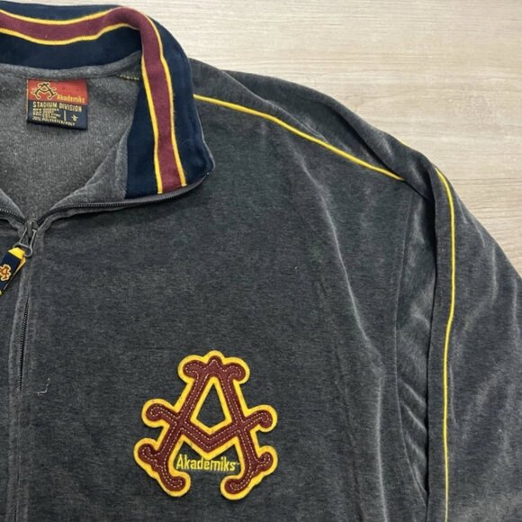 Vintage Akademiks Velour Stadium Division Hip Hop Track Jacket - Picture 4 of 9